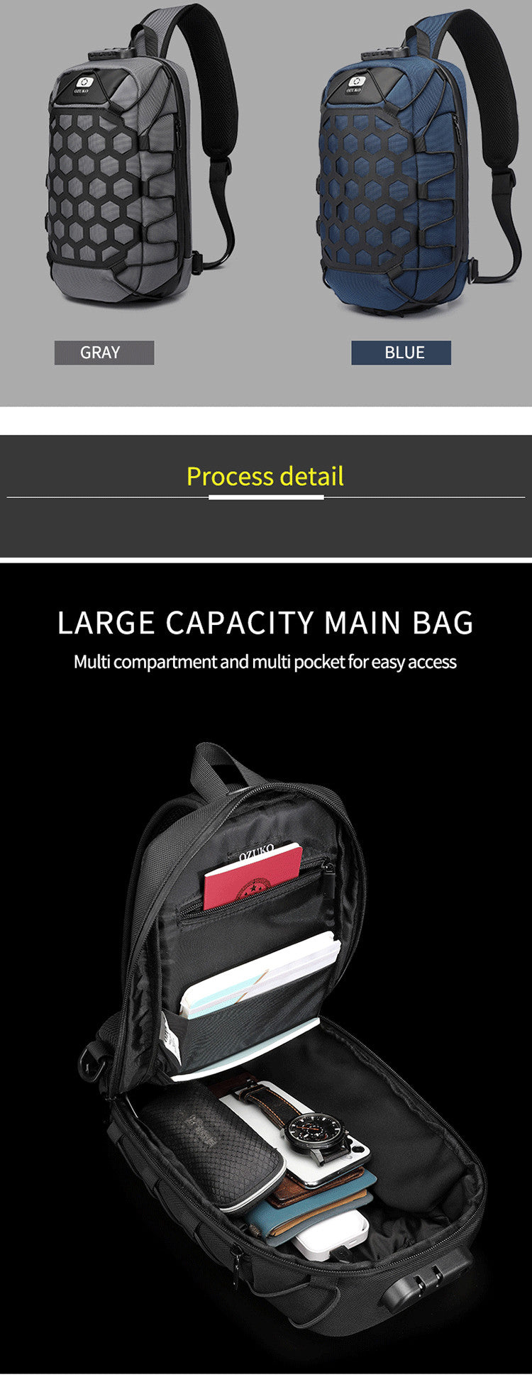 Herren Ein-Schulter Tasche-Rucksack