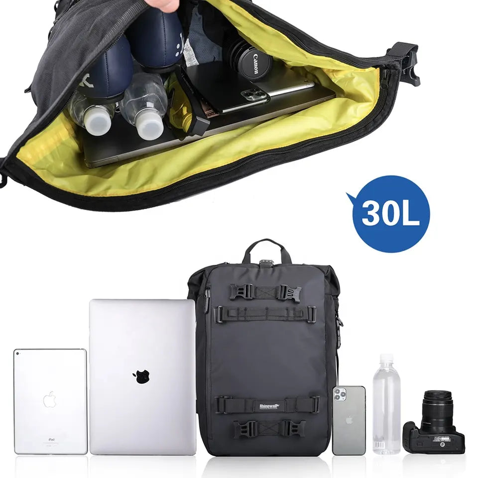 Motorradtasche 30 L "Rhinowalk", schwarz, wasserdicht, mit den Tragegürtelset