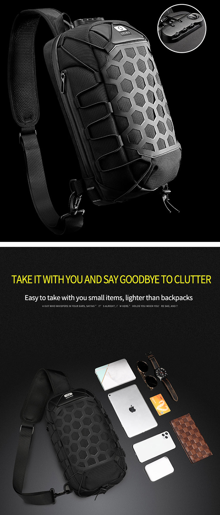 Herren Ein-Schulter Tasche-Rucksack
