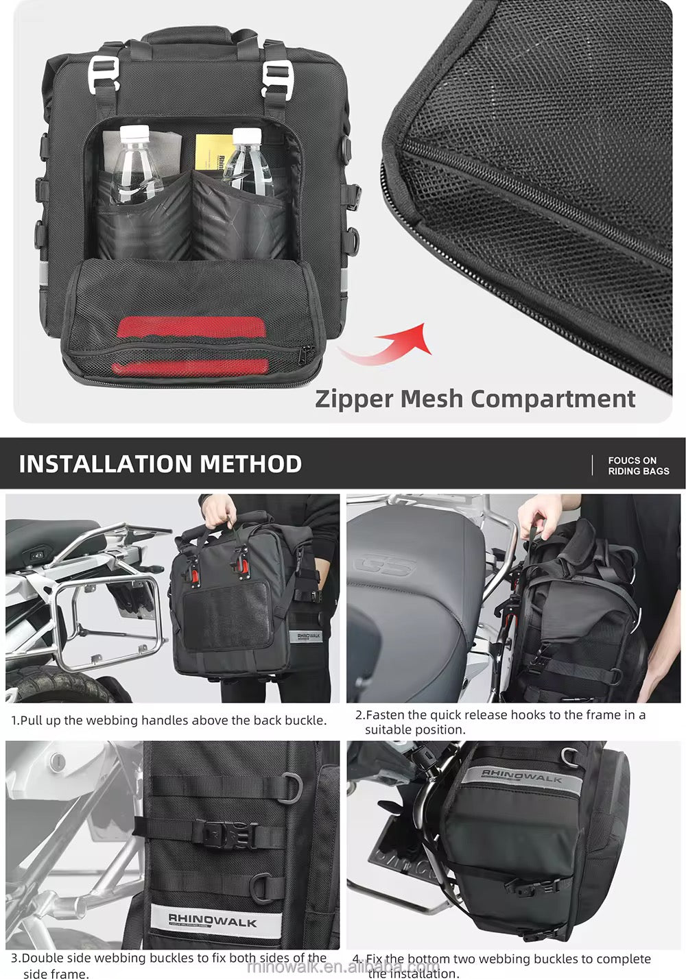 Wasserdichte Motorrad-Seitentasche 25 L.