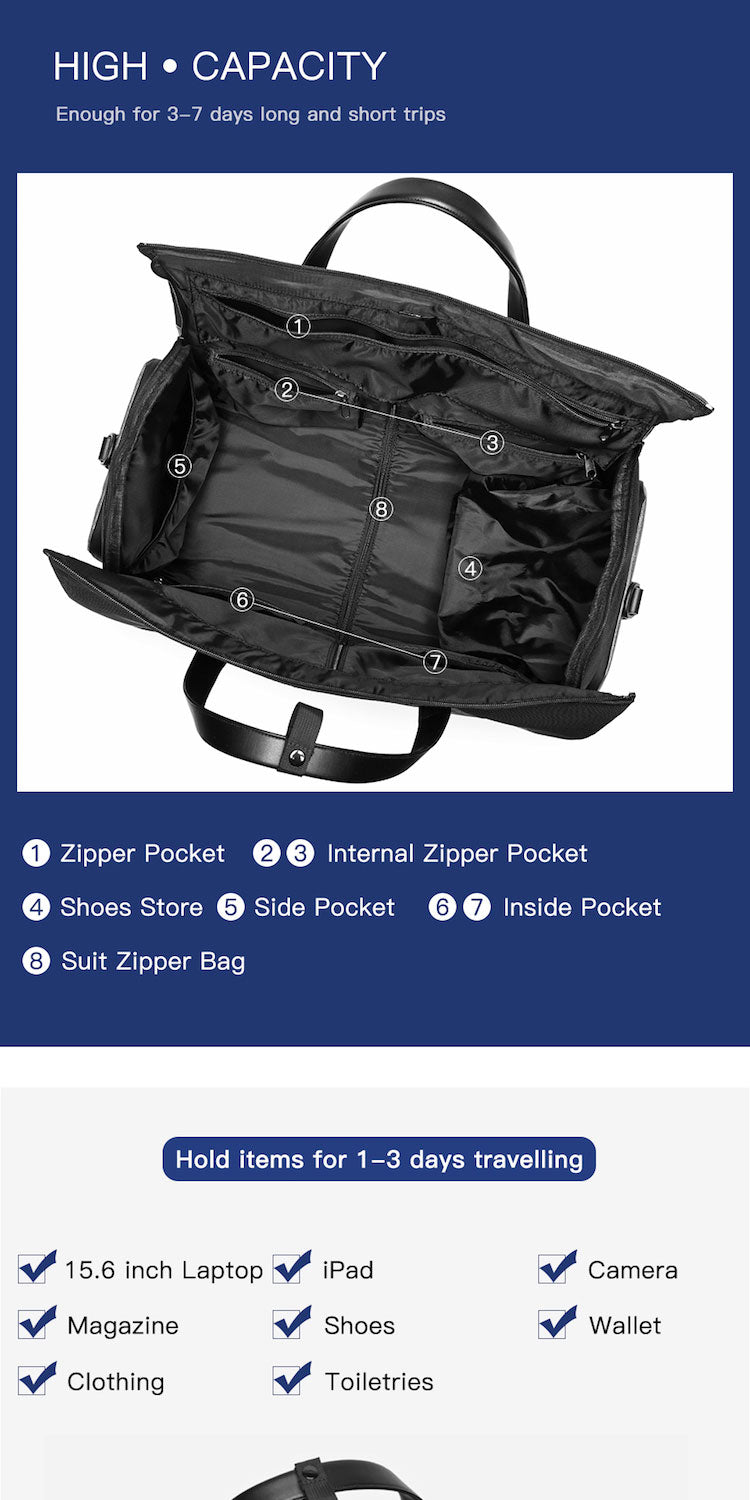 Reisetasche mit Anzugfach wasserdicht