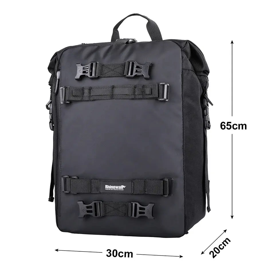 Motorradtasche 30 L "Rhinowalk", schwarz, wasserdicht, mit den Tragegürtelset