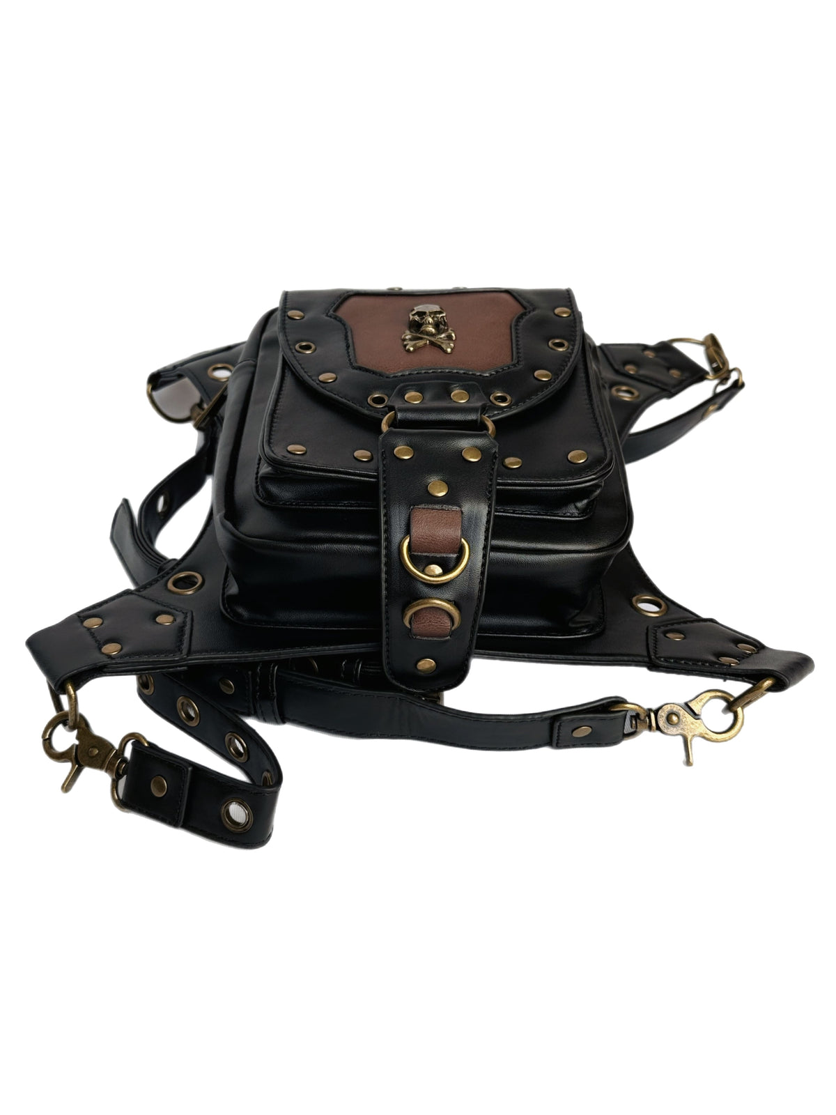Vielseitige alternative Tasche: Gothic-, Biker & Punk Stil, wandelbar für Hüfte oder Schulter HG 133