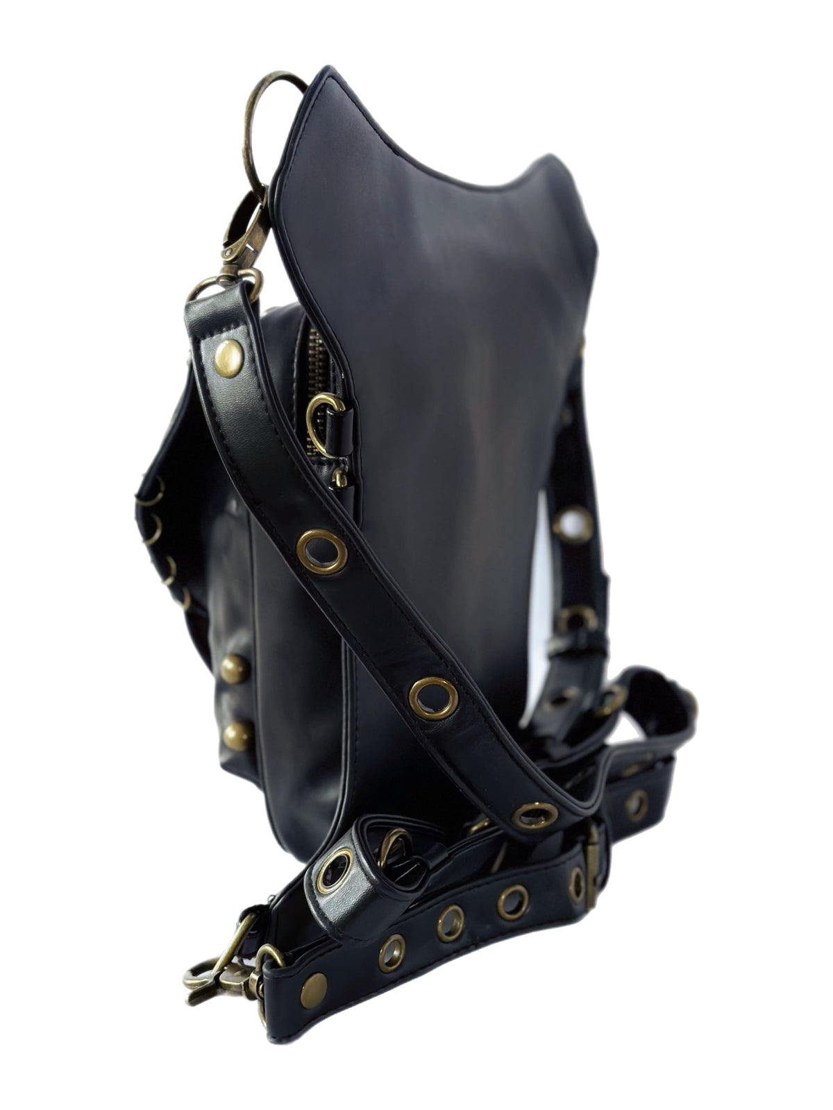 Vielseitige alternative Tasche: Gothic-, Biker & Punk Stil, wandelbar für Hüfte oder Schulter HG 137