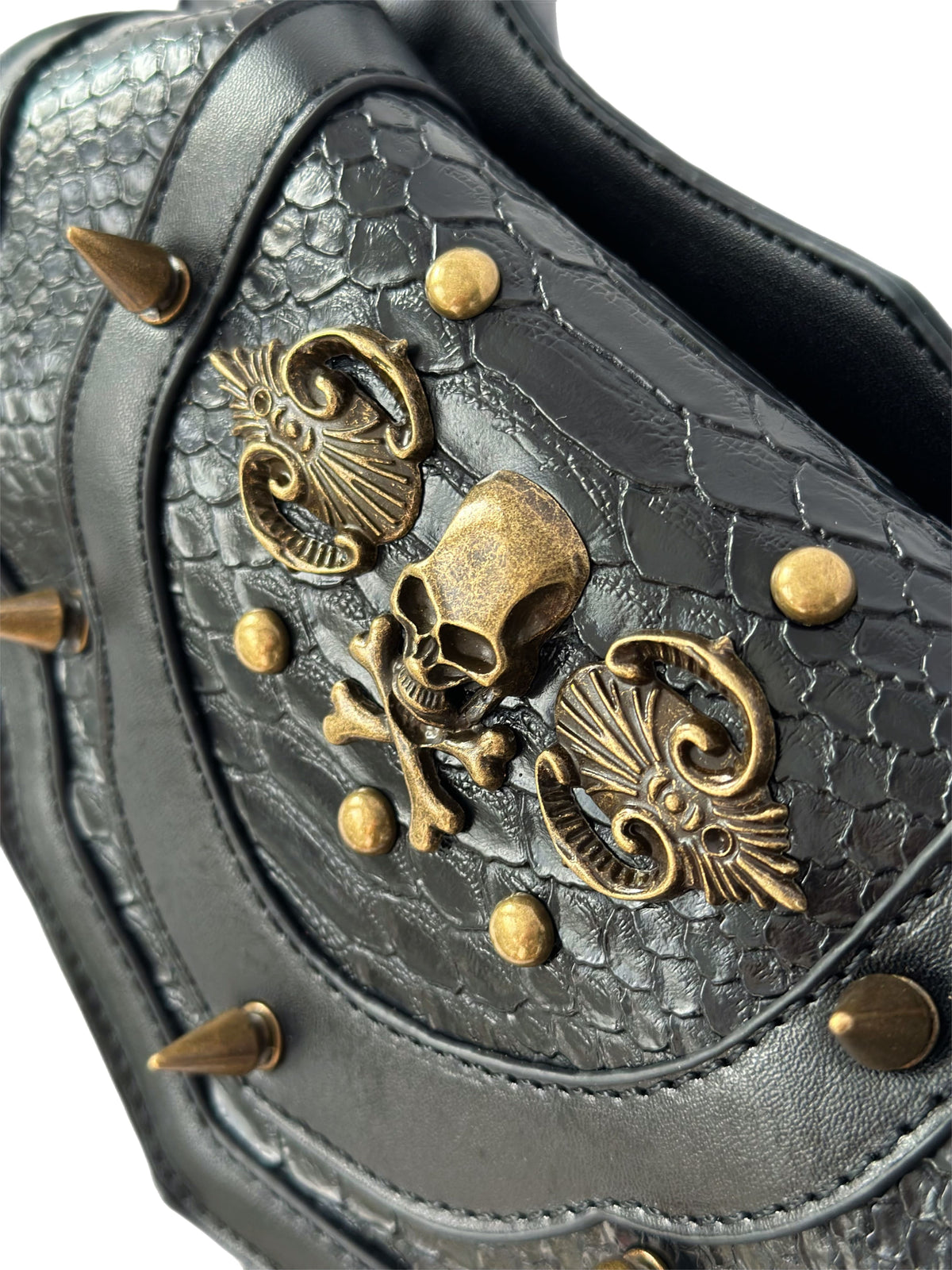 Vielseitige alternative Tasche: Gothic-, Biker & Punk Stil, wandelbar für Hüfte oder Schulter HG 139